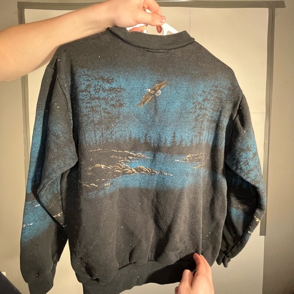 Vintage All over Eagle Graphic Crewneck Women’s Medium - Picture 6 of 7